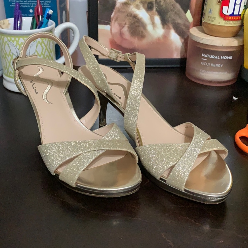 Nina gold sparkle heel